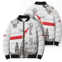 Poland Eagle Heritage Bomber Puffer Jacket Wawel Castle Polish Wycinanki Folk Pattern - Wonder Print Shop