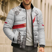 Poland Eagle Heritage Bomber Puffer Jacket Wawel Castle Polish Wycinanki Folk Pattern - Wonder Print Shop