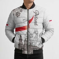 Poland Eagle Heritage Bomber Puffer Jacket Wawel Castle Polish Wycinanki Folk Pattern - Wonder Print Shop
