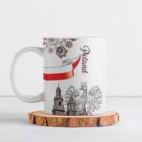 Poland Eagle Heritage Ceramic Mug Wawel Castle Polish Wycinanki Folk Pattern - Wonder Print Shop