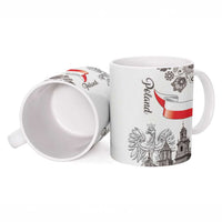 Poland Eagle Heritage Ceramic Mug Wawel Castle Polish Wycinanki Folk Pattern - Wonder Print Shop