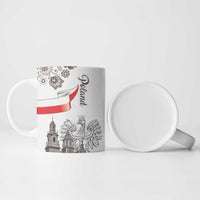 Poland Eagle Heritage Ceramic Mug Wawel Castle Polish Wycinanki Folk Pattern - Wonder Print Shop