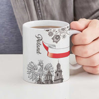 Poland Eagle Heritage Ceramic Mug Wawel Castle Polish Wycinanki Folk Pattern - Wonder Print Shop