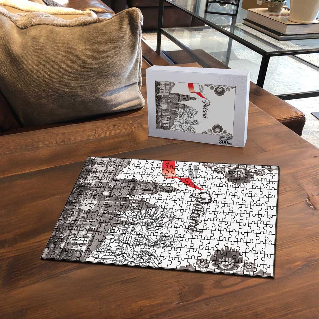 Poland Eagle Heritage Puzzle Wawel Castle Polish Wycinanki Folk Pattern - Wonder Print Shop