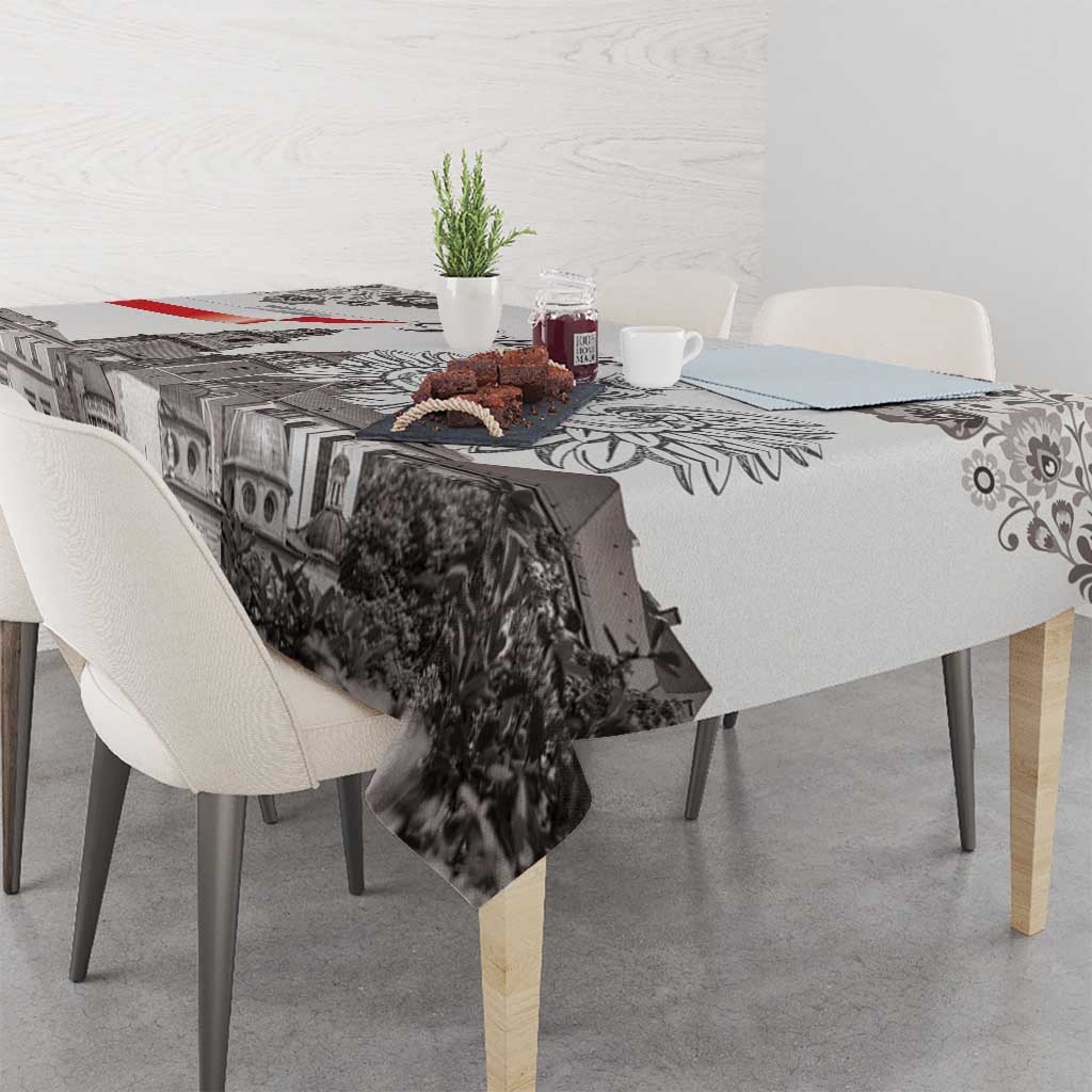 Poland Eagle Heritage Tablecloth Wawel Castle Polish Wycinanki Folk Pattern - Wonder Print Shop