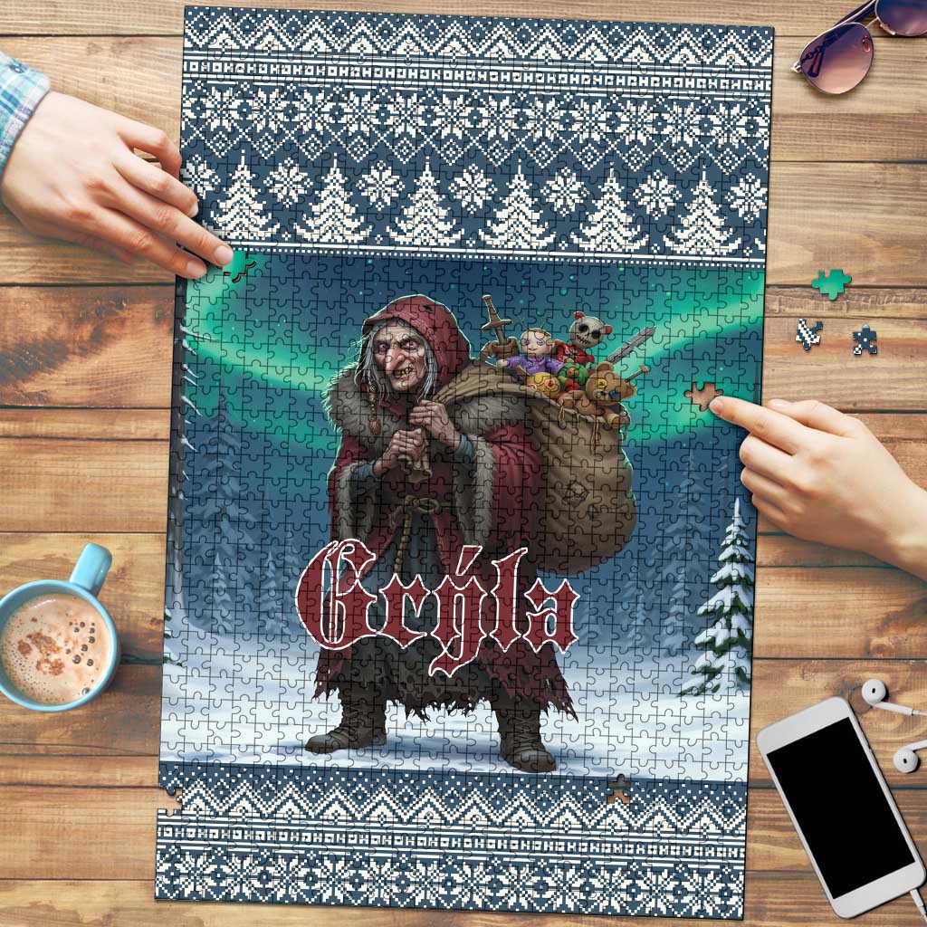 Iceland Christmas Puzzle Icelandic Gryla Evil Mother of Yule Lads - Wonder Print Shop