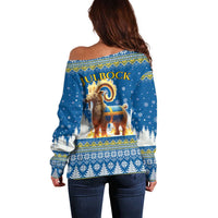Sweden Christmas Off Shoulder Sweater Julbock Yule Goat LT19