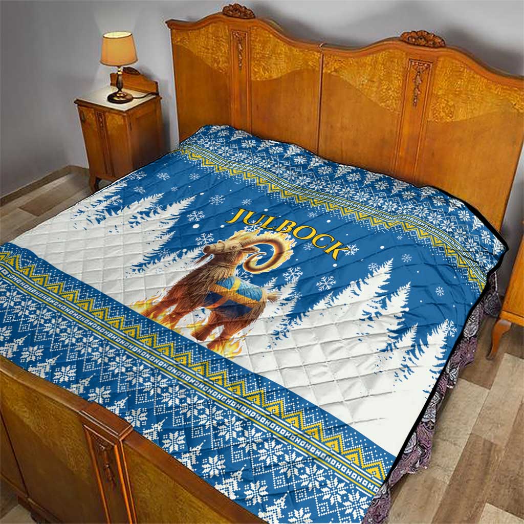 Sweden Christmas Quilt Julbock  Yule Goat - Wonder Print Shop