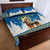 Sweden Christmas Quilt Bed Set Julbock  Yule Goat - Wonder Print Shop