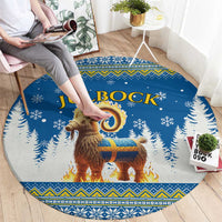 Sweden Christmas Round Carpet Julbock  Yule Goat - Wonder Print Shop