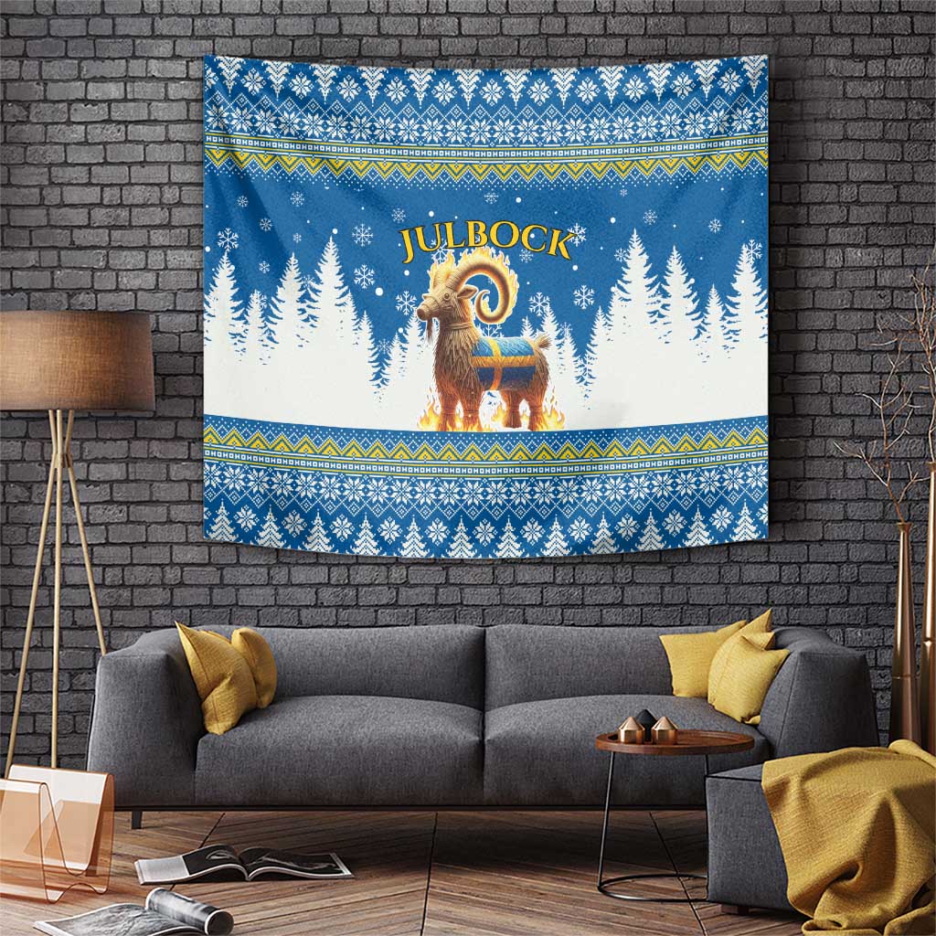 Sweden Christmas Tapestry Julbock  Yule Goat - Wonder Print Shop