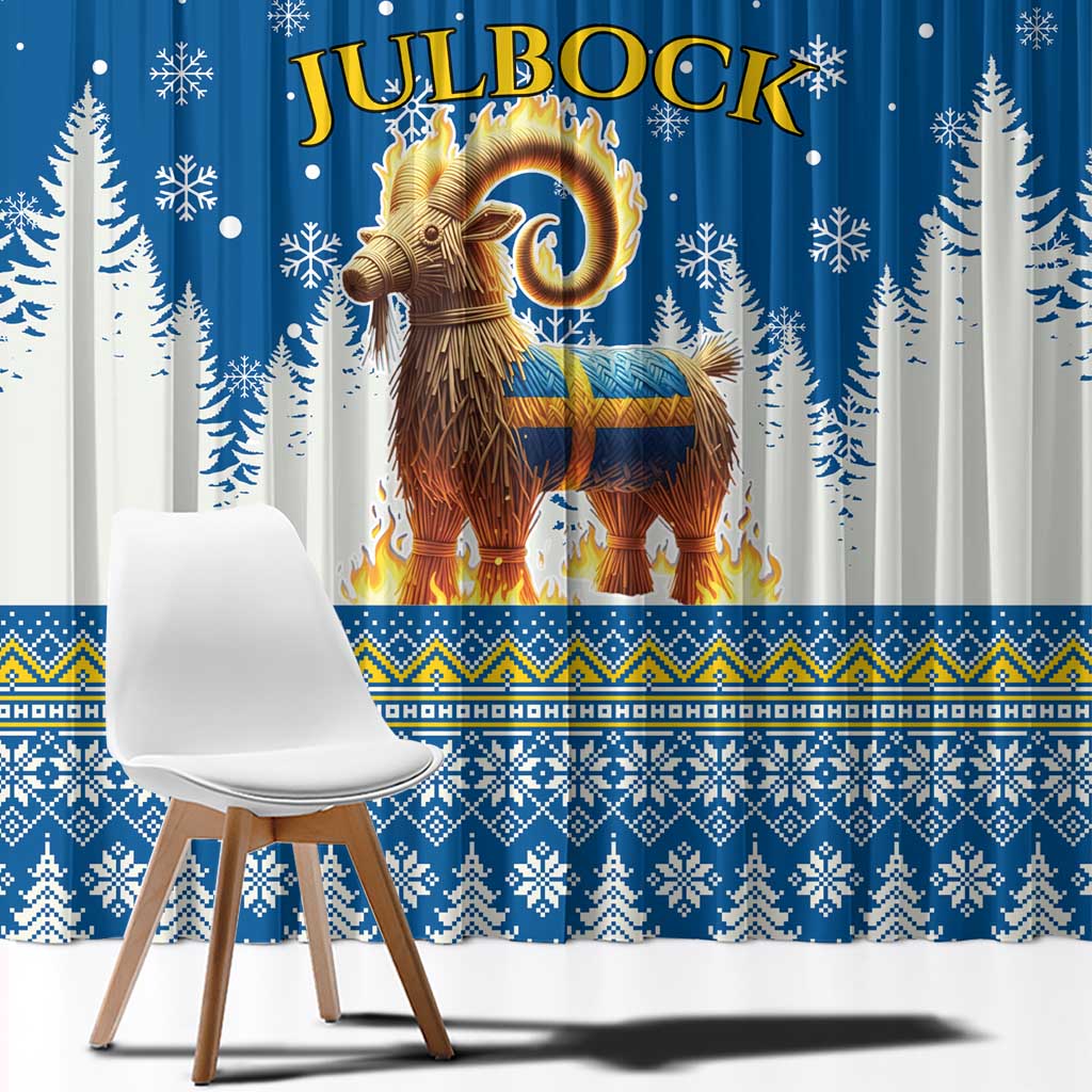 Sweden Christmas Window Curtain Julbock  Yule Goat - Wonder Print Shop