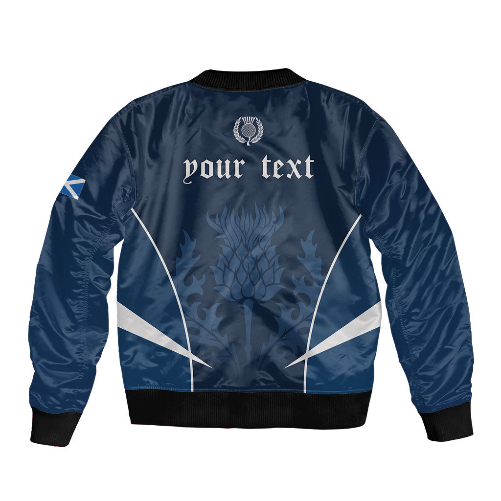 Scotland Rugby Personalized Bomber Jacket Scottish Thistle Champions