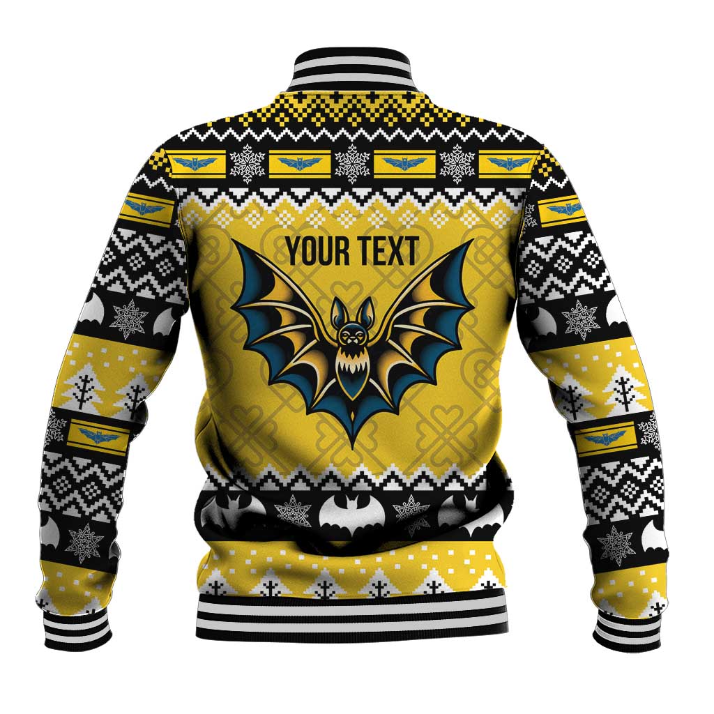 Personalized Brecknockshire Wales Christmas Baseball Jacket Welsh Celtic Bat Design - Wonder Print Shop