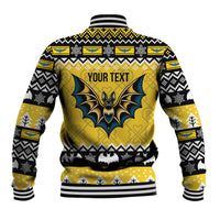 Personalized Brecknockshire Wales Christmas Baseball Jacket Welsh Celtic Bat Design - Wonder Print Shop