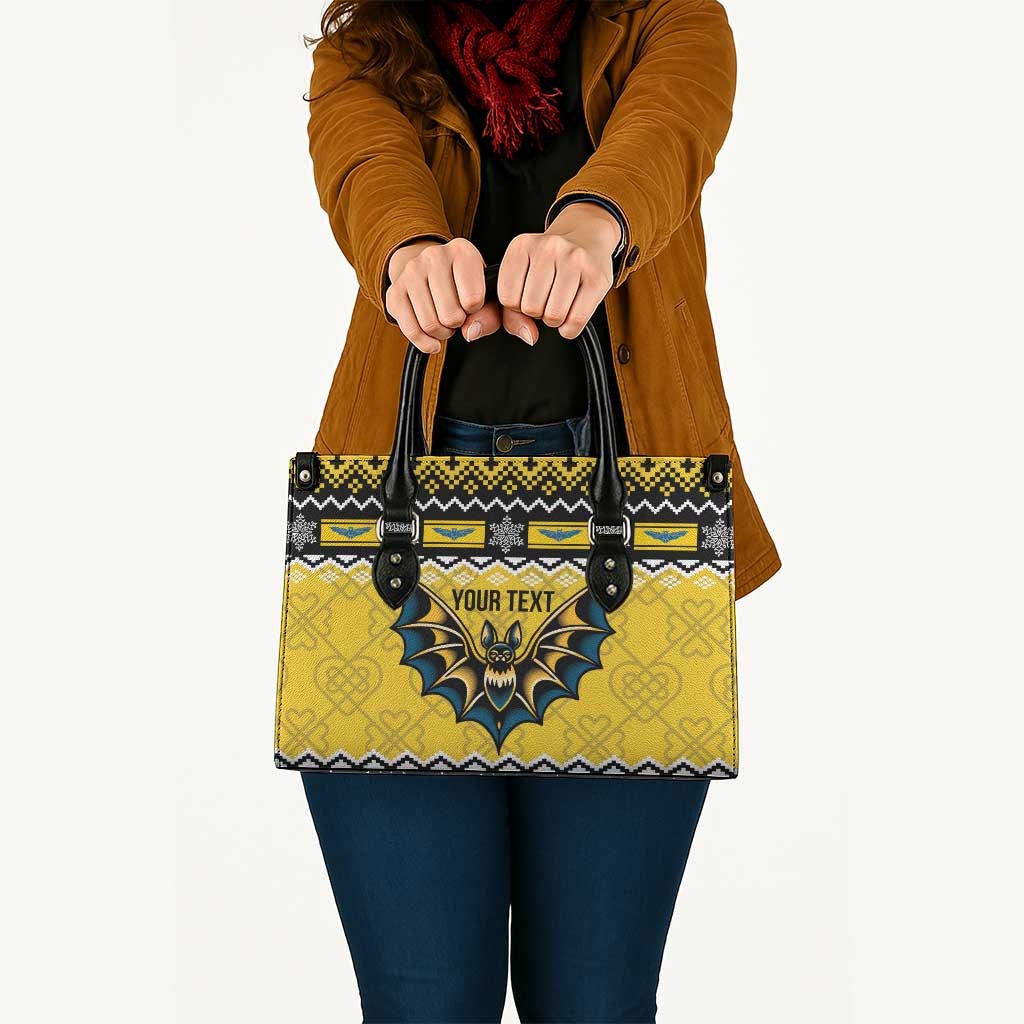Personalized Brecknockshire Wales Christmas Leather Bag Welsh Celtic Bat Design - Wonder Print Shop