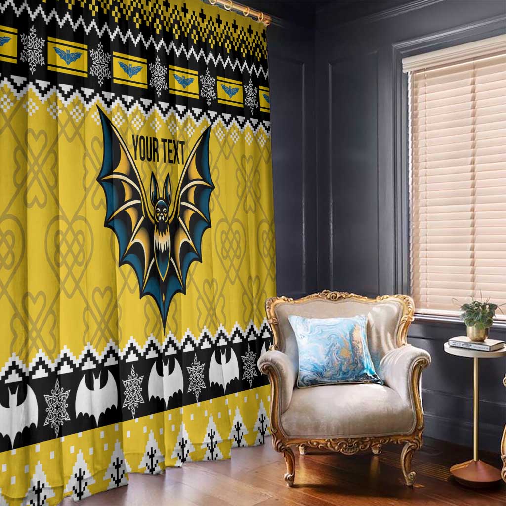 Personalized Brecknockshire Wales Christmas Window Curtain Welsh Celtic Bat Design - Wonder Print Shop