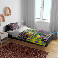 Funny Mardi Gras T-Rex Dinosaur Bedding Set Let The Good Times Roll - Wonder Print Shop