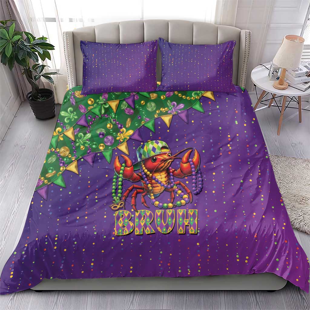 Funny Crawfish Carnival Bedding Set It's Mardi Gras Bruh - Wonder Print Shop