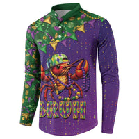 Funny Crawfish Carnival Button Sweatshirt It's Mardi Gras Bruh - Wonder Print Shop