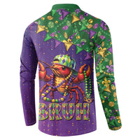 Funny Crawfish Carnival Button Sweatshirt It's Mardi Gras Bruh - Wonder Print Shop