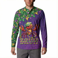 Funny Crawfish Carnival Button Sweatshirt It's Mardi Gras Bruh - Wonder Print Shop