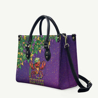 Funny Crawfish Carnival Leather Bag It's Mardi Gras Bruh - Wonder Print Shop