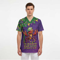 Funny Crawfish Carnival Scrub Top It's Mardi Gras Bruh - Wonder Print Shop