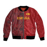 Custom World Football 2026 Spain Bomber Jacket Spanish Lion Azulejo Pattern