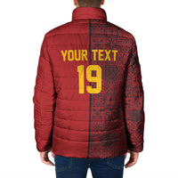 Custom World Football 2026 Spain Padded Jacket Spanish Lion Azulejo Pattern