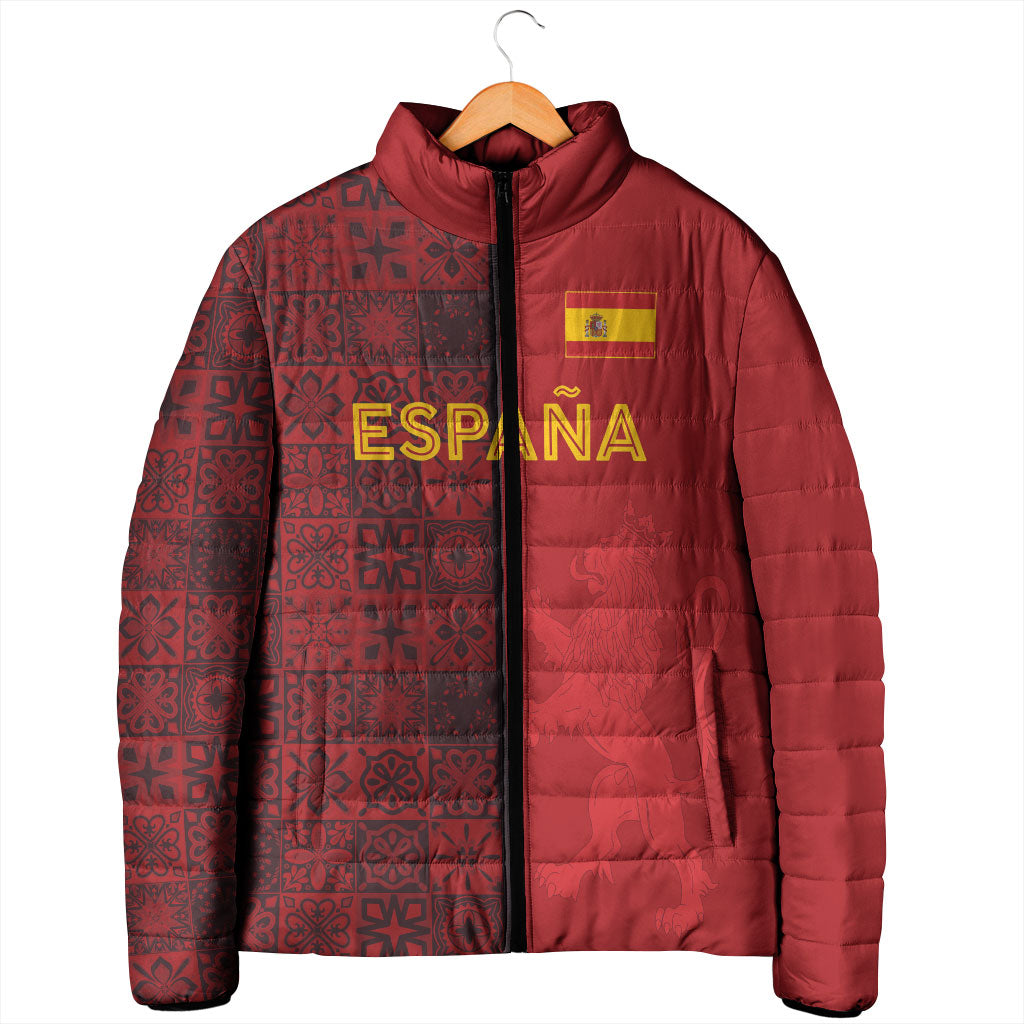 Custom World Football 2026 Spain Padded Jacket Spanish Lion Azulejo Pattern