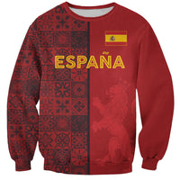 Custom World Football 2026 Spain Sweatshirt Spanish Lion Azulejo Pattern