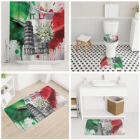 Italy Pisa Tower Bathroom Set White Lily With Flag Style - Wonder Print Shop