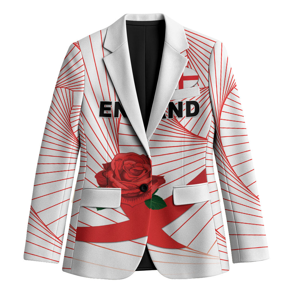 England Rugby Custom Blazer English Red Rose Champions - White
