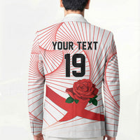 England Rugby Custom Blazer English Red Rose Champions - White