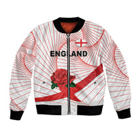 England Rugby Custom Bomber Jacket English Red Rose Champions - White