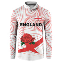 England Rugby Custom Button Sweatshirt English Red Rose Champions - White