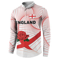 England Rugby Custom Button Sweatshirt English Red Rose Champions - White
