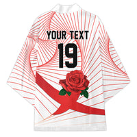 England Rugby Custom Kimono English Red Rose Champions - White