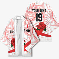 England Rugby Custom Kimono English Red Rose Champions - White