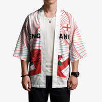 England Rugby Custom Kimono English Red Rose Champions - White