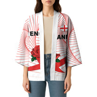 England Rugby Custom Kimono English Red Rose Champions - White