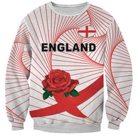 England Rugby Custom Sweatshirt English Red Rose Champions - White