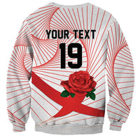 England Rugby Custom Sweatshirt English Red Rose Champions - White
