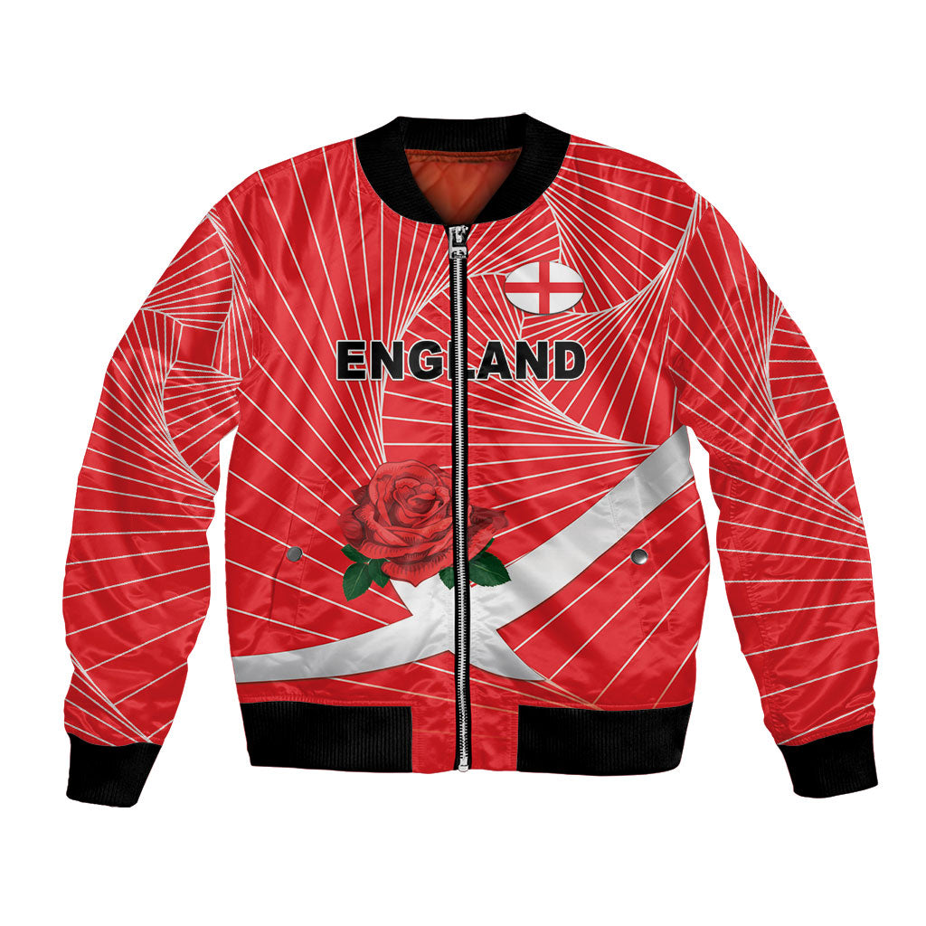 England Rugby Custom Bomber Jacket English Red Rose Champions - Red