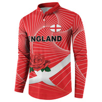 England Rugby Custom Button Sweatshirt English Red Rose Champions - Red