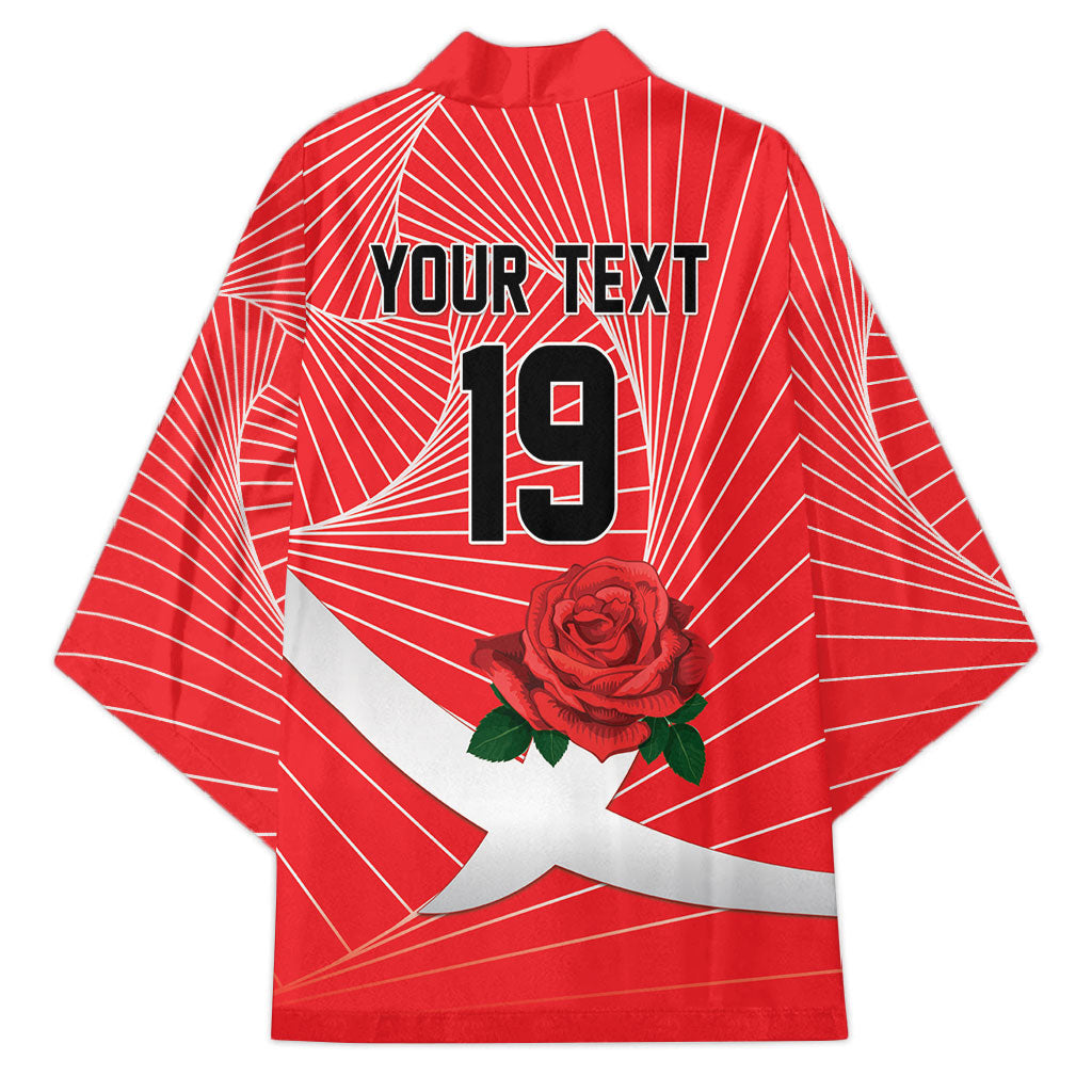 England Rugby Custom Kimono English Red Rose Champions - Red