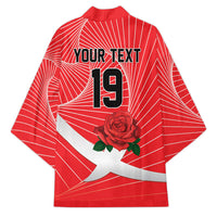England Rugby Custom Kimono English Red Rose Champions - Red