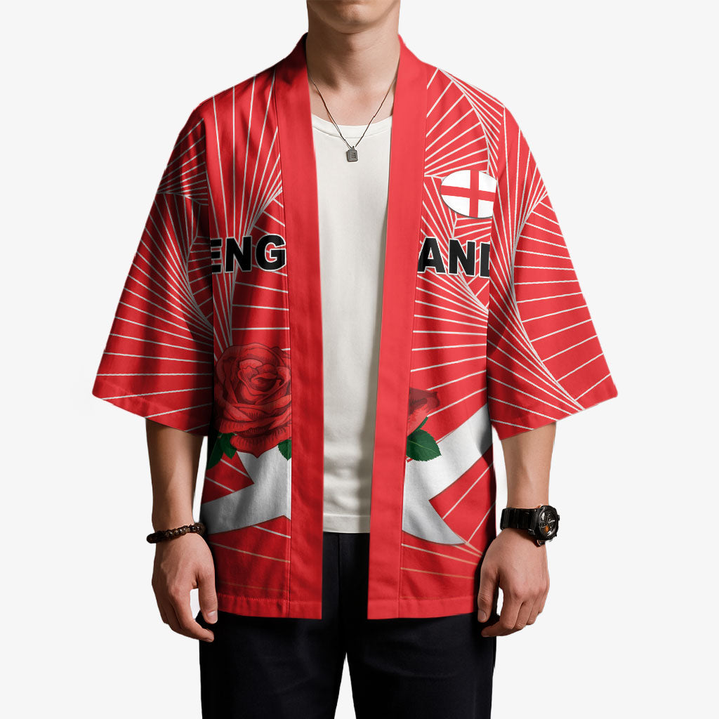 England Rugby Custom Kimono English Red Rose Champions - Red