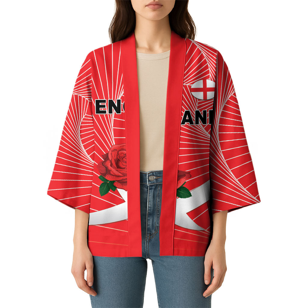 England Rugby Custom Kimono English Red Rose Champions - Red